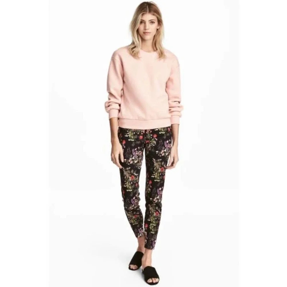 H&M Women's Botanicals Ankle-Length Cigarette Trousers Size 10